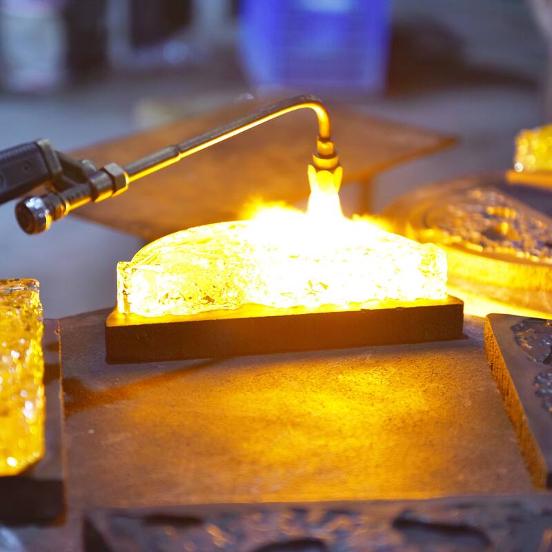 Moon Integrated LED 8in Black Mini Pendant with Handcrafted Glass