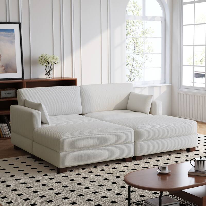 88" Convertible Larger Couch Modular Sectional Sofa Set