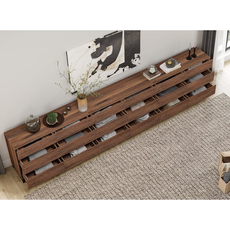 WAMPAT Modern Buffet Sideboards, Sideboard Buffet Cabinet with 6 Drawers , Coffee Bar Storage Cabinet for Kitchen