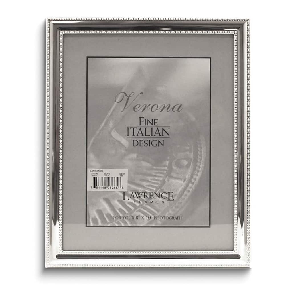 Curata Silver-Plated Double Beaded Edge 8x10 Photo Frame