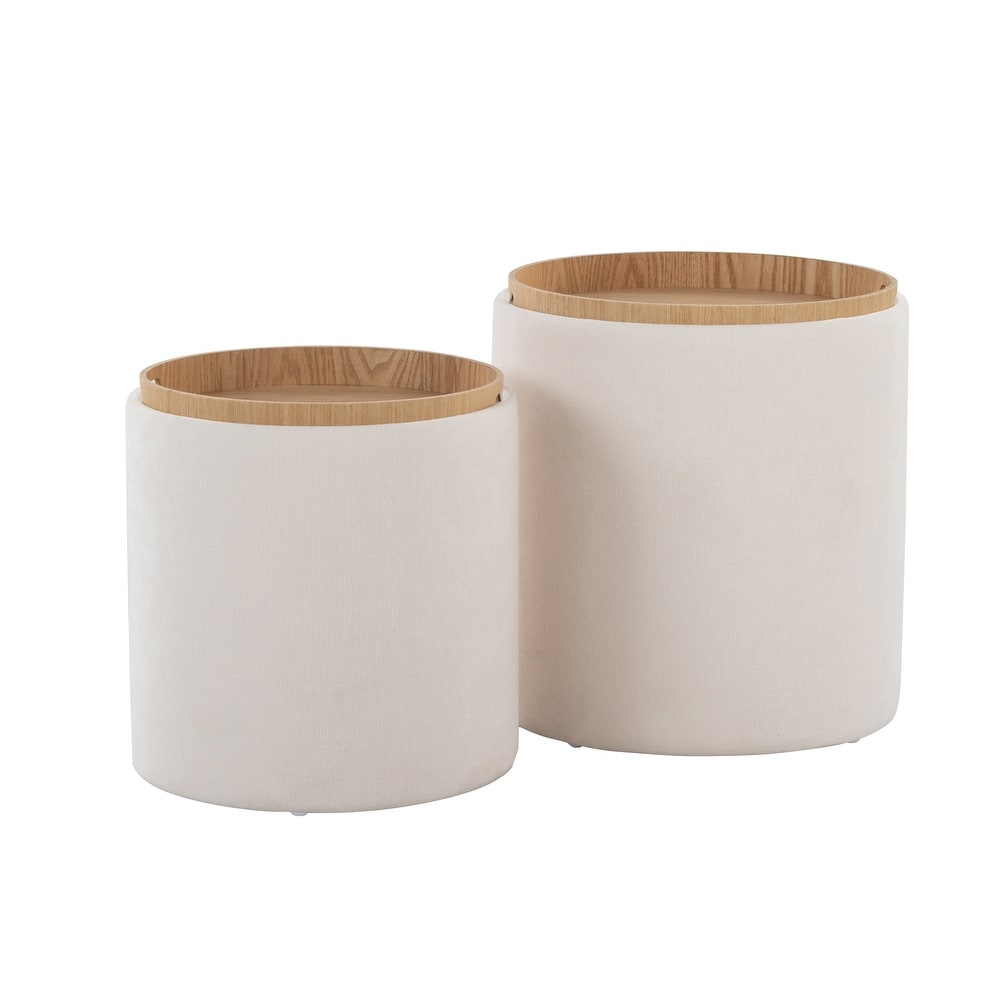 Carson Carrington Astrid Tray Top Nesting Ottoman Set