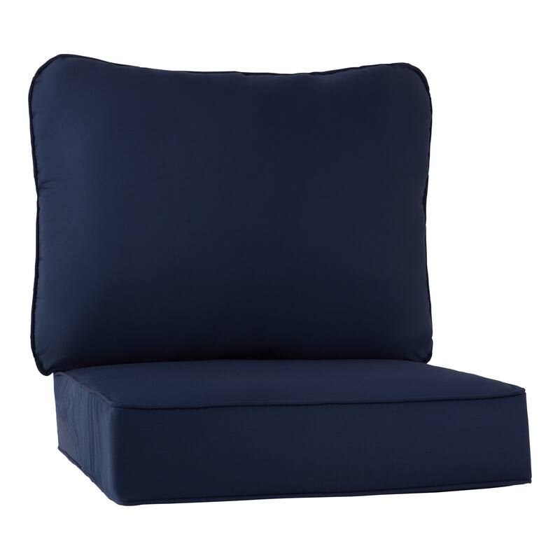Outdoor 2-Piece Reversible Deep Seat Cushion Set (Cushions Only) - Navy