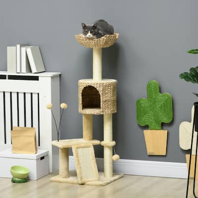 Multi-Level Cat Tree with Condo, Bed, Platforms & Sisal Scratcher - 17.75" W × 15.75" D × 45.75" H