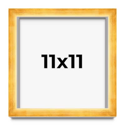 11x11 Shadow Box Frame Gold | 1.625 Inches Deep Real Wood Traditional