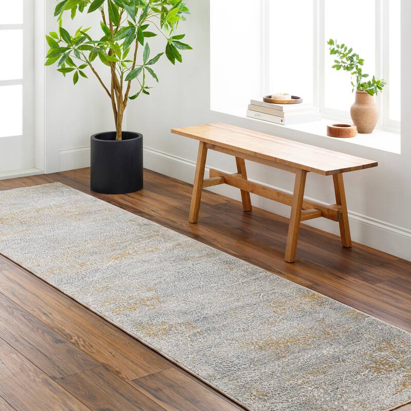 Artistic Weavers Dresden Modern Abstract Area Rug - 2' 7" x 7' 3" - Grey/Beige