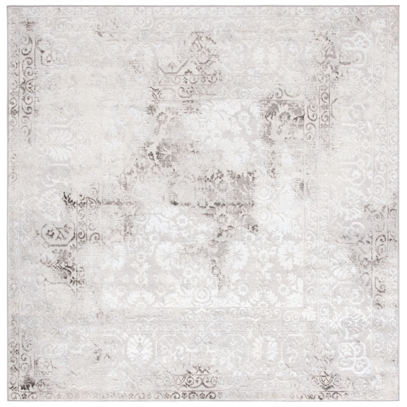SAFAVIEH Orchard Lera Vintage Distressed Rug - 6'7" Square - Grey/Light Grey
