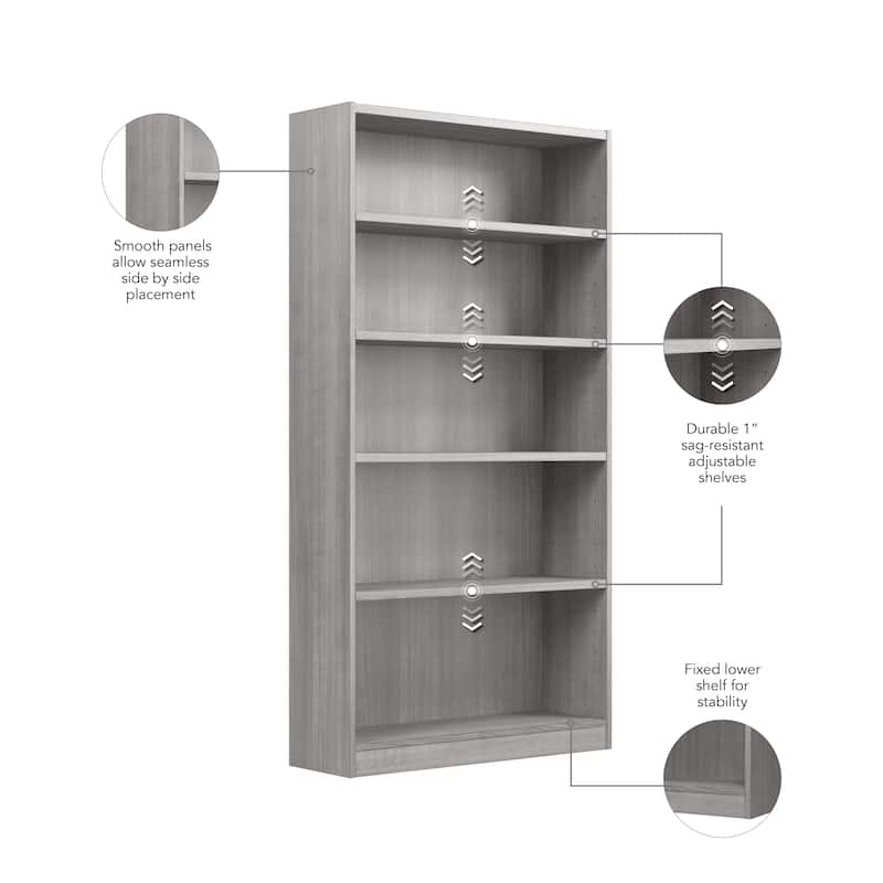 Universal Tall 5 Shelf Bookcase Storage by Bush Furniture