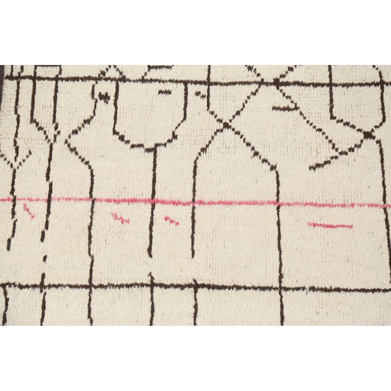 Tribal Moroccan Oriental Wool Area Rug Hand-knotted Decorative Carpet - 4'1" x 6'4"