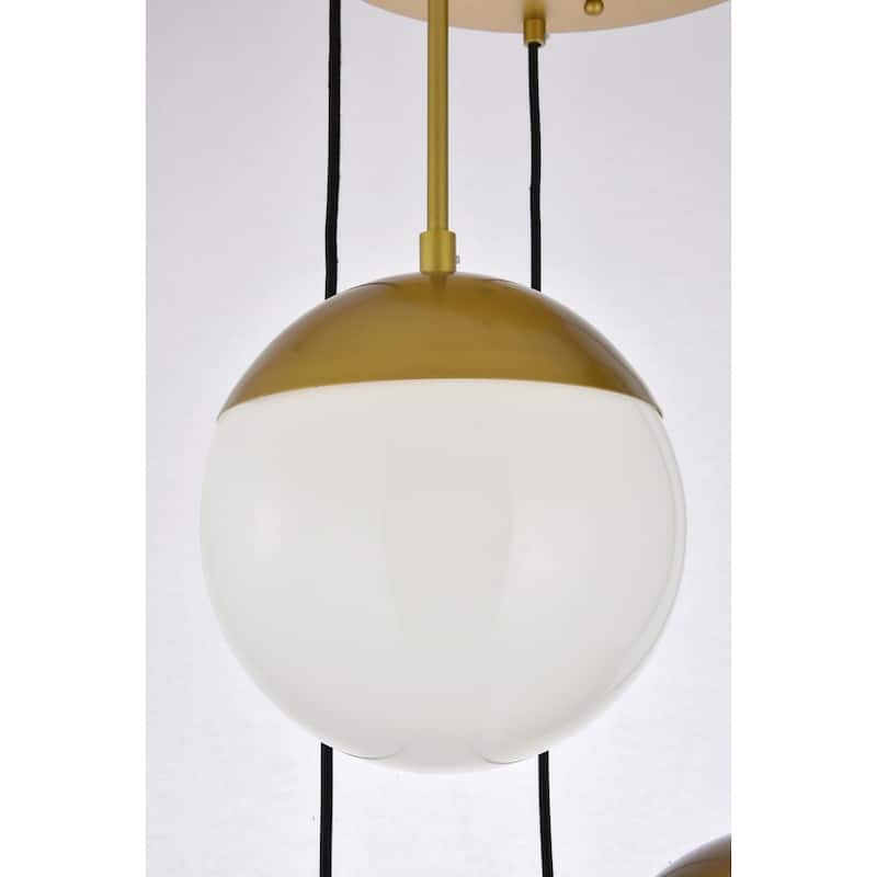 5-Light 18 inch Pendant with Frosted White Glass