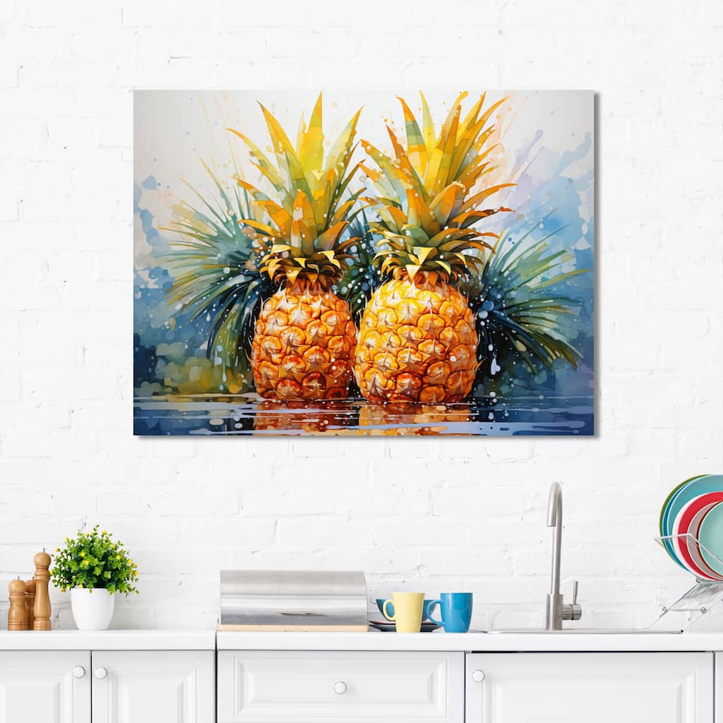 Designart "Fruit Sunny Pineapple" Food & Beverage Wall Decor