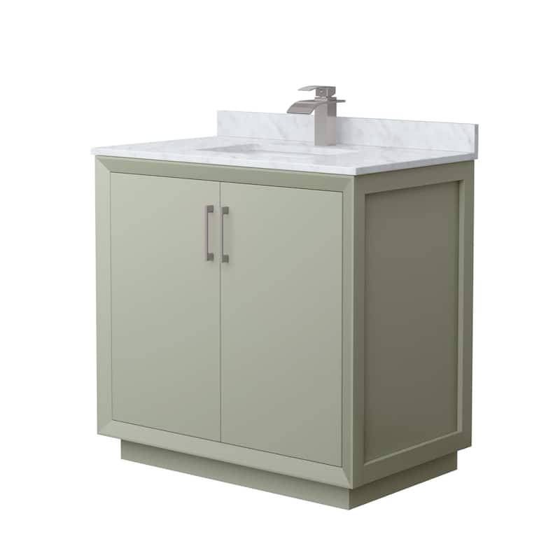 Wyndham Collection WCF414136S-NAT-UNSMXX Strada 36" Free Standing - Light Green / Brushed Nickel Hardware
