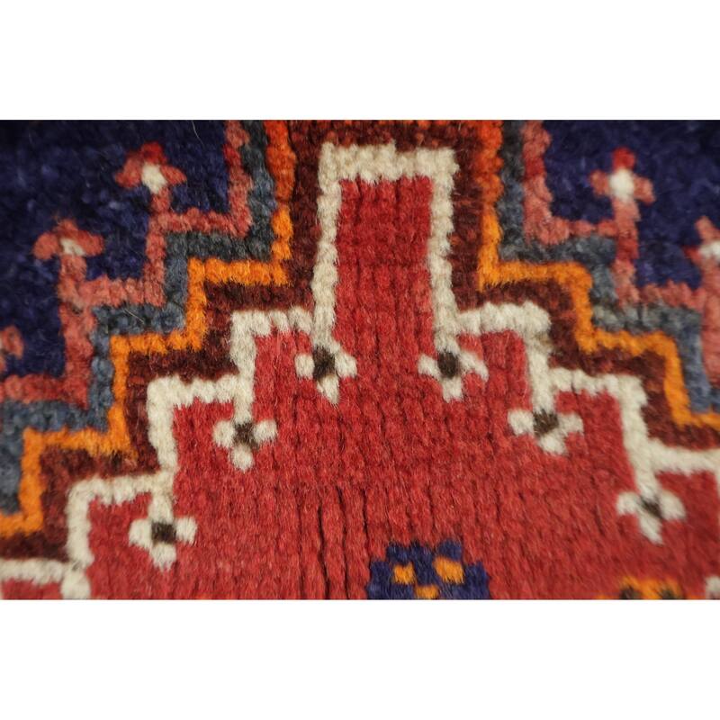 Hand Knotted Oriental 100% Wool Carpet Traditional Tribal Red Shiraz Area Rug - 5' 0'' X 3' 5''