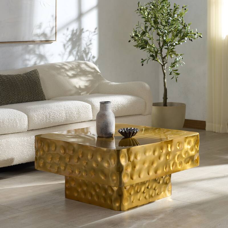 SAFAVIEH Couture Janalee Steel Square Coffee Table - 30"W x 30"D x 15"H