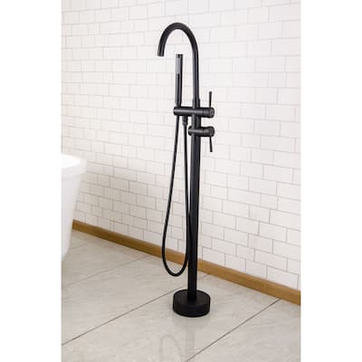 2-Handle Floor-Mount Tub Faucet with Hand Shower