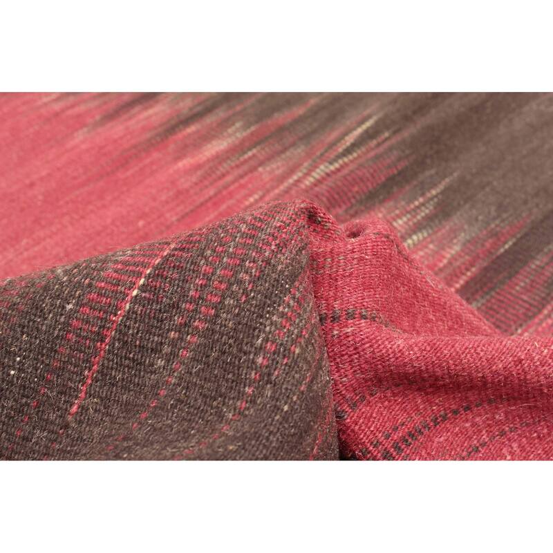 ECARPETGALLERY Flat-Weave Ankara FW Burgundy Wool Kilim - 5'4 x 7'10