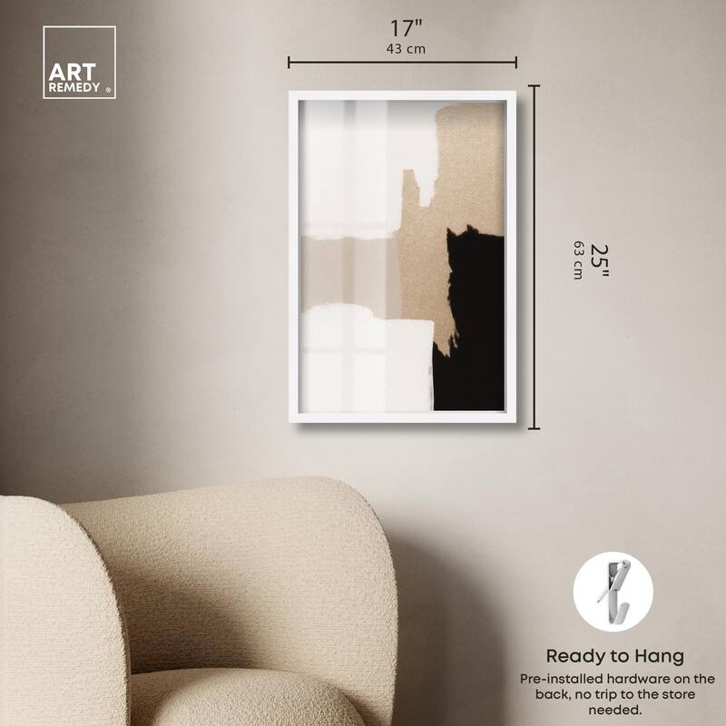 Beige and Black III Shadowbox by Art Remedy