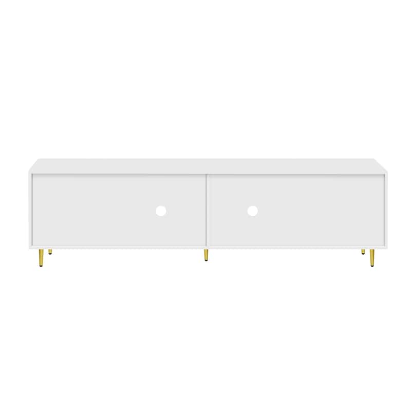 70.9" Glass Door TV Stand with Round Handle, Media Storage TV Console Table with 4 Drawers, 2 Cabinets for TVs up to 75''
