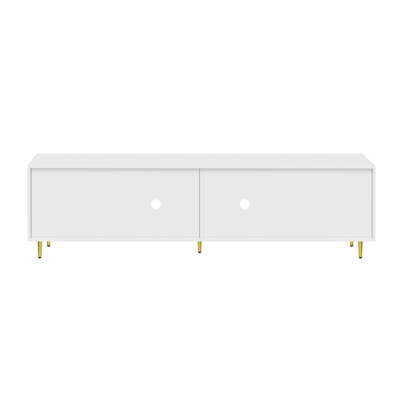 70.9" TV Stand with Glass Doors and 4 Drawers with Adjustable Legs