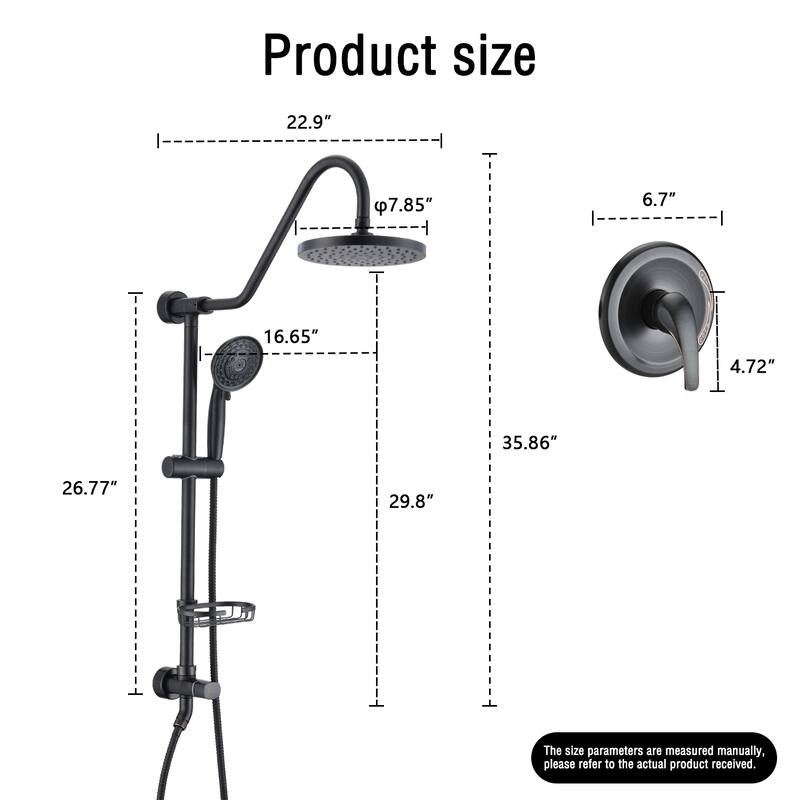 Proox 5-sprayer Rain Shower Faucet with Handheld Shower Soap Dish