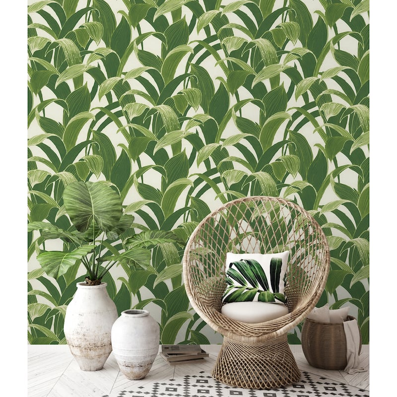 NextWall Banana Groves Botanical Peel and Stick Removable Wallpaper - 20.5 in. W x 18 ft. L
