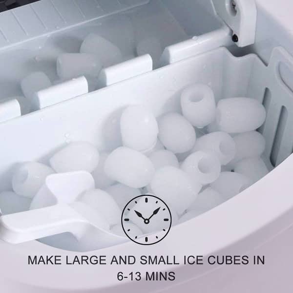 Costway Portable Compact Electric Ice Maker Machine Counter Top, Mini Cube 26lb