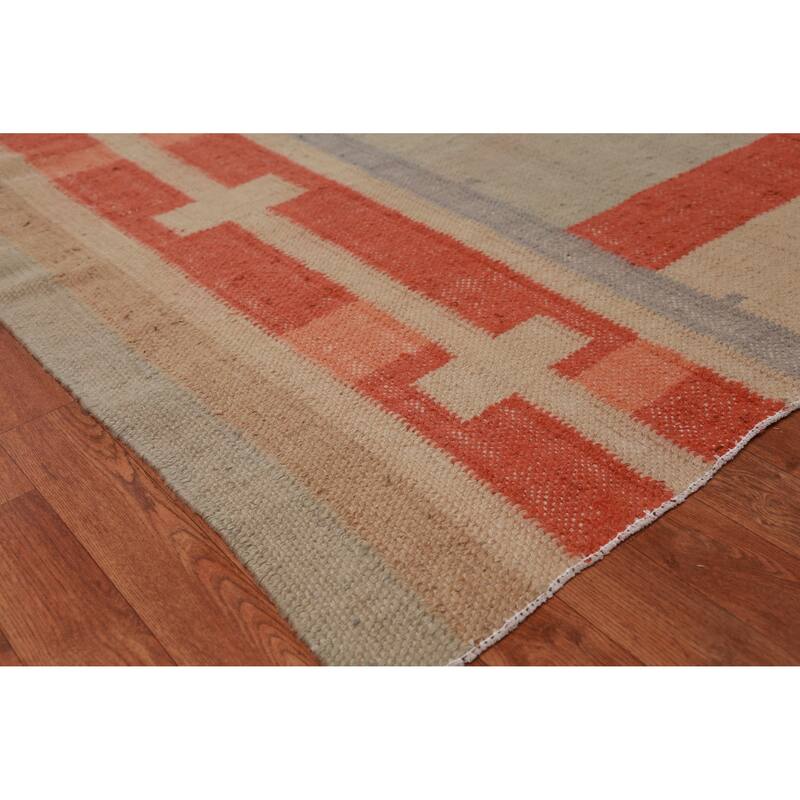 Hand Woven Oriental 100% Jute Carpet Southwestern Modern Multi-Colored Kilim Area Rug - 13' 3'' X 10' 0''