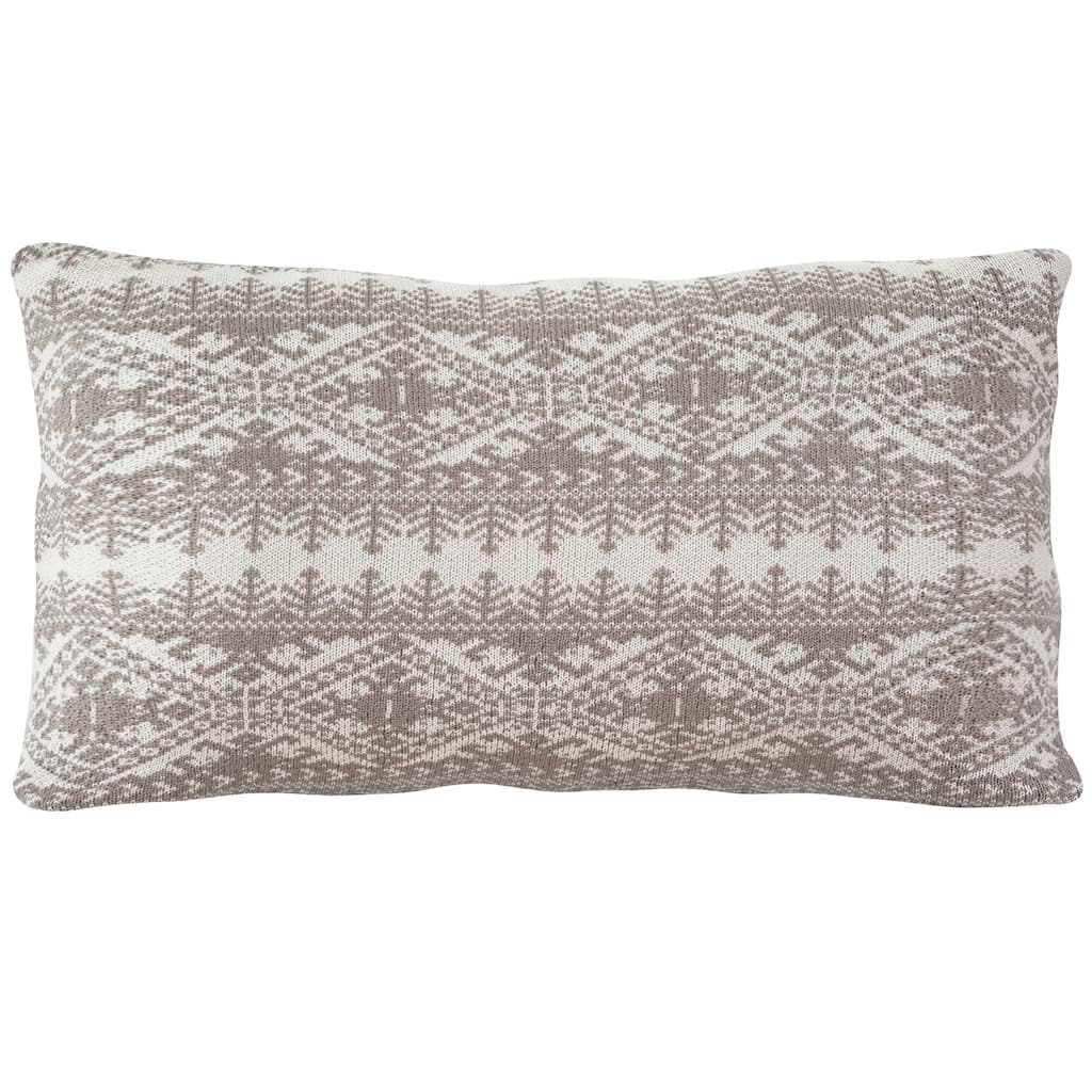 Hiend Accents Fair Isle Knit Body Pillow, 21" x 35", Taupe, 1PC