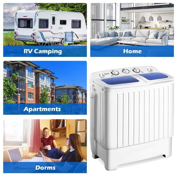 Shop Costway Portable Mini Compact Twin Tub 17 6lb Washing Machine