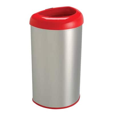 Steel 13-Gallon Half-Circle Open Top Kitchen Trash Can