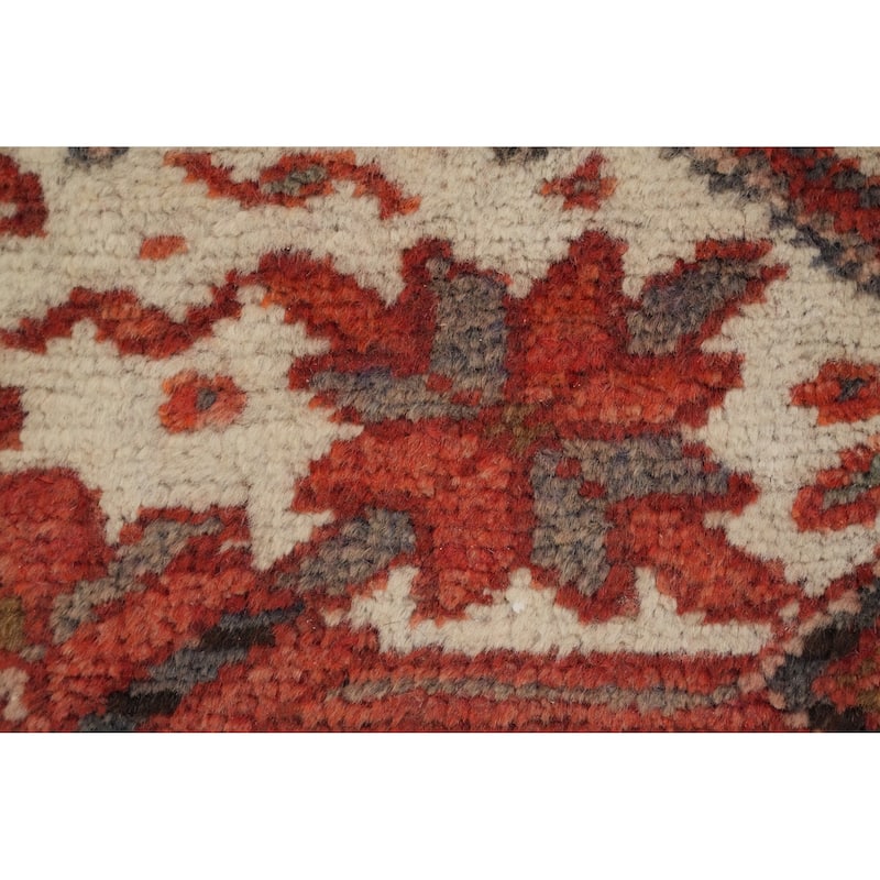 Hand Knotted Oriental 100% Wool Carpet Traditional Medallion Oranges & Rust Heriz Area Rug - 13' 1'' X 10' 2''