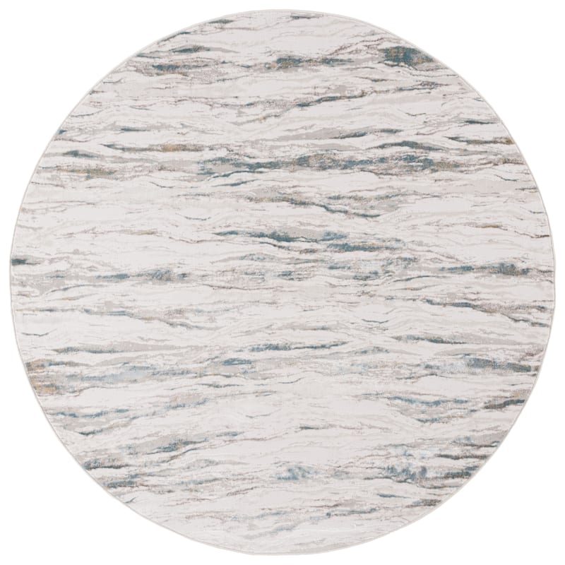 SAFAVIEH Rana Venturina Modern Contemporary Rug - 6'7" Round - 6'7" Round - Ivory/Beige
