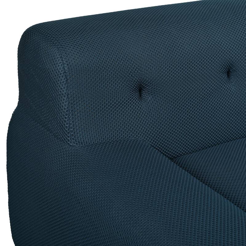 86.2'' Modern Minimalist Style Tufted Design Upholstered 3-Seat Compression Sofa in Dark Blue, Polyester