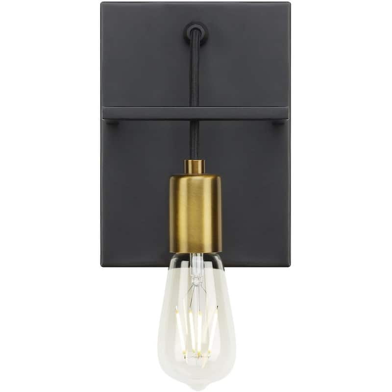 Tae Wall Industrial Wall Bath Fixture - Black/Aged Brass - Black/Aged Brass