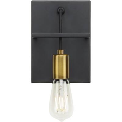 Tae Wall Industrial Wall Bath Fixture - Black/Aged Brass