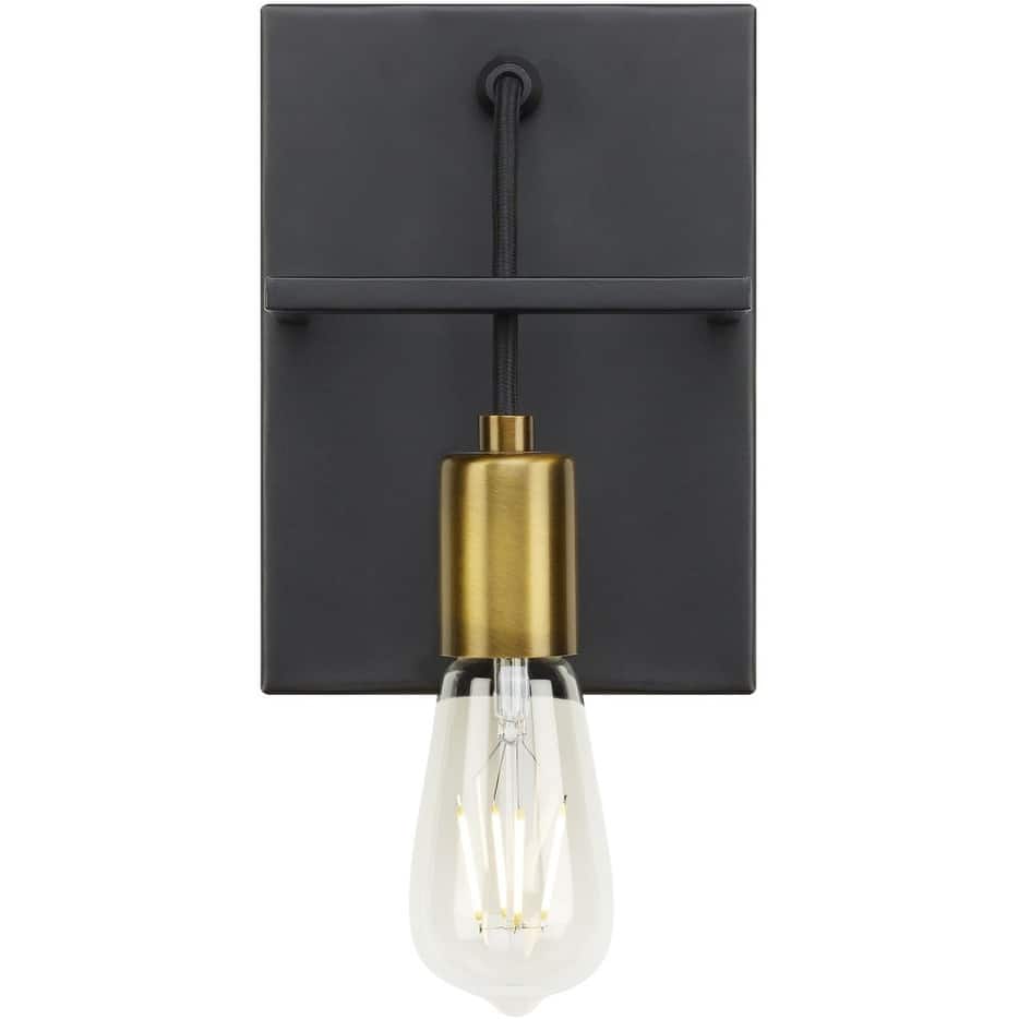 Tae Wall Industrial Wall Bath Fixture - Black/Aged Brass