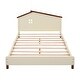 preview thumbnail 9 of 56, Creativity Kids Bed Wood Platform Bed with House-shaped Headboard, Wood Platform Bed Frame Kids Bed for Boys Girls