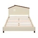 preview thumbnail 30 of 32, House Shaped Headboards Bed Frame with Small Window Wood Platform Bed, Wood Slat Support Kids Panel Bed