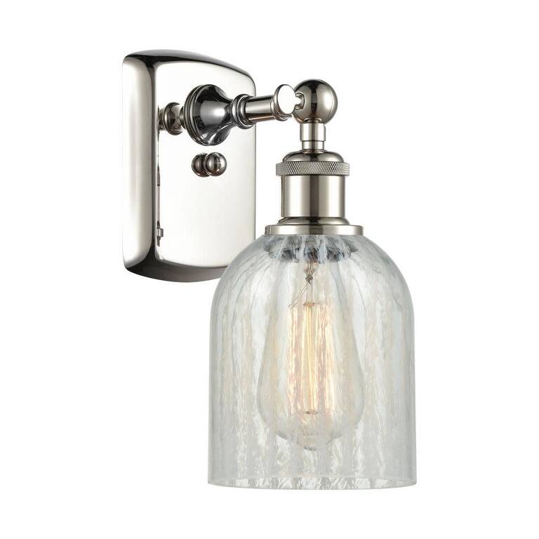 Innovations Lighting Caledonia 12" Tall Bathroom Sconce - Polished Nickel / Mouchette
