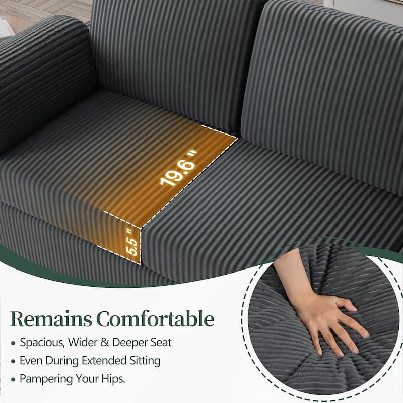 Futzca Corduroy Sofa Couch with Storage