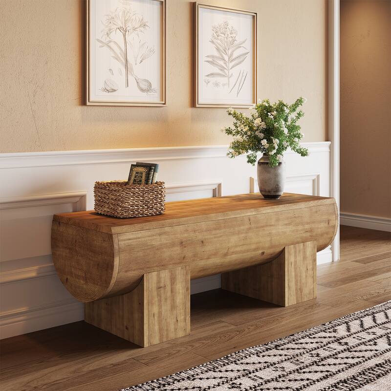 Farmhouse Solid Wood Dining Bench, Entryway Shoe Bench, Kitchen Bench for Dining/Living Room, Hallway