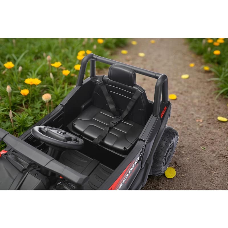 12V Kids Electric Ride On UTV Car with Remote Control, Battery Powered Toy Vehicle with Seat Belt & LED Lights, Ages 3-6