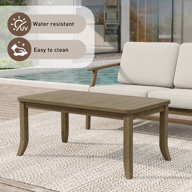 Patio Teak Wood Outdoor Rectangle Coffee Table