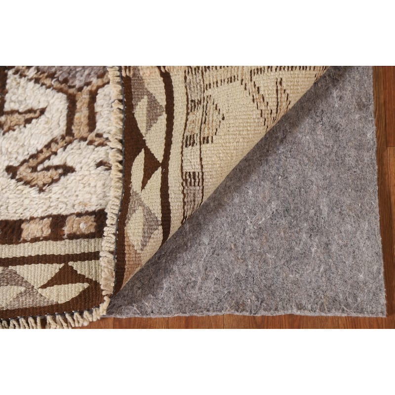 Geometric Anatolian Turkish Runner Rug Hand-knotted Wool Carpet - 3'5"x 11'11"