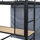 preview thumbnail 19 of 25, Full Size Loft Metal Bed with Desk,Shelves,Power Outlet,LED Light and Wardrobe