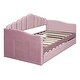 preview thumbnail 16 of 16, Twin size Velvet Daybed w/ Trundle Upholstered Bed Frame & USB Charging Ports Platform Bed, No Box-spring Needed, Easy Assembly