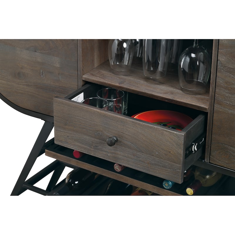 Howard Miller Octavia Grey Wood Wine & Bar Cabinet