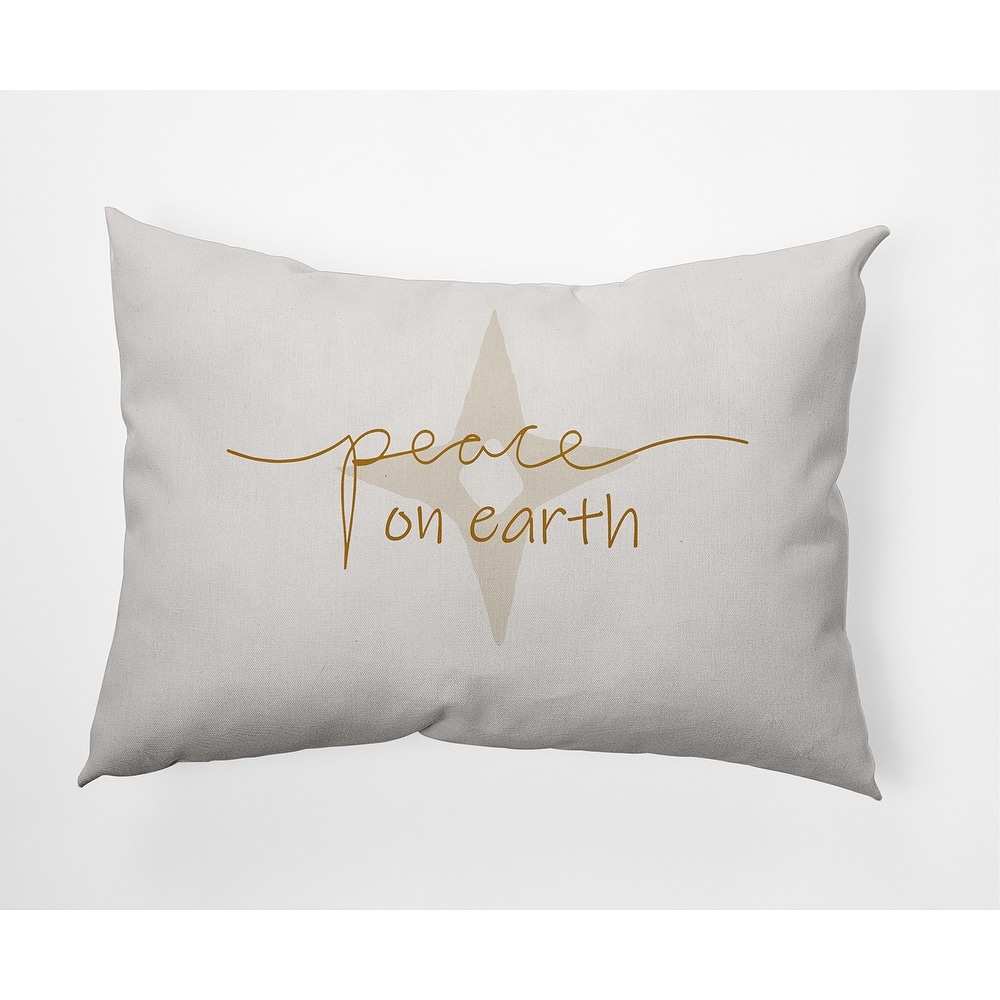 Peace on Earth Christmas Soft Spun Polyester Decorative Throw Pillow