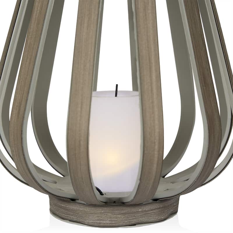 Solar Grey Decorative Plastic Lantern with Warm White LED