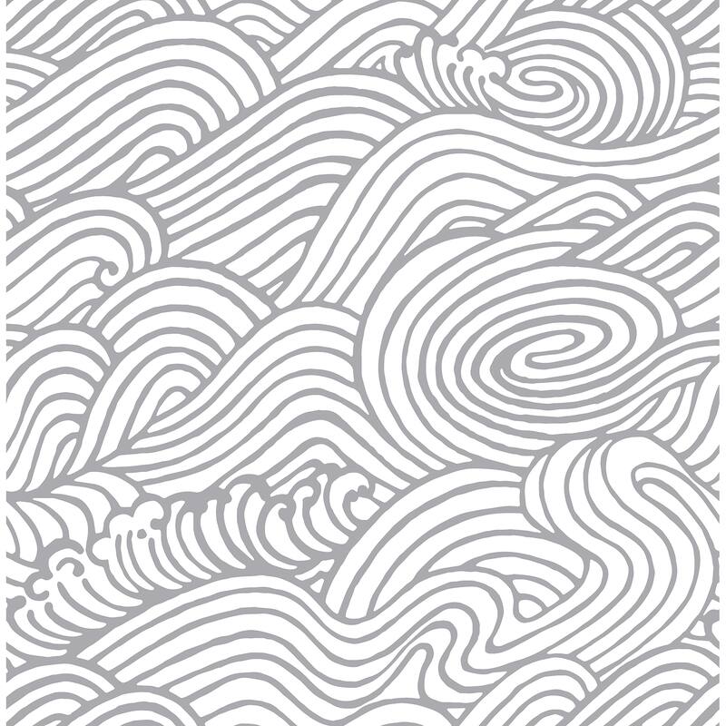 A-Street Prints Mare Grey Wave Wallpaper