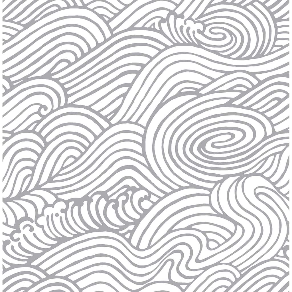 A-Street Prints Mare Grey Wave Wallpaper